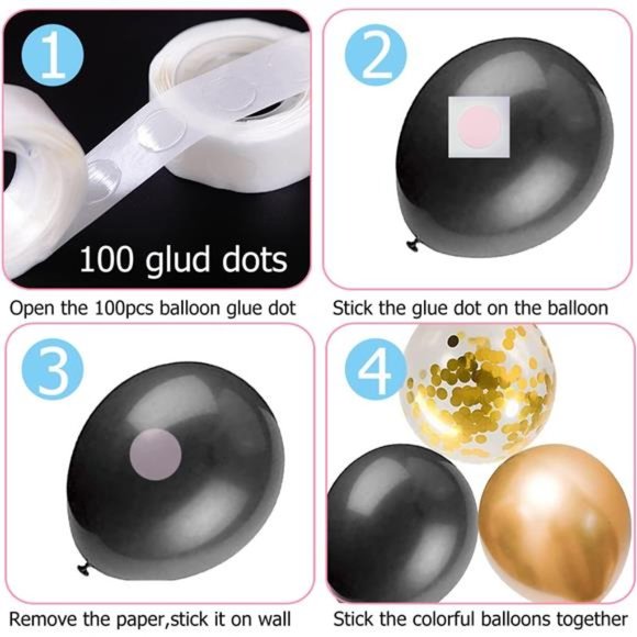 Black Gold Balloon Garland Arch Kit 121PCS, Confetti Balloons for Kids Birthday - Picture 5 of 6